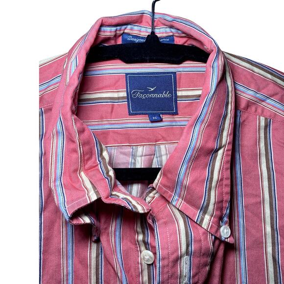 Faconnable XL - Striped Multicolor Button-Up Shirt - Long Sleeve - Picture 3 of 13